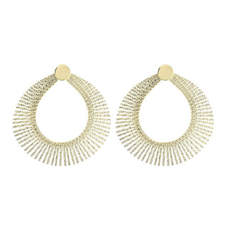 Brincos de argola Cleópatra banhados a ouro ou platina Toscana Italiana, virados para a frente
