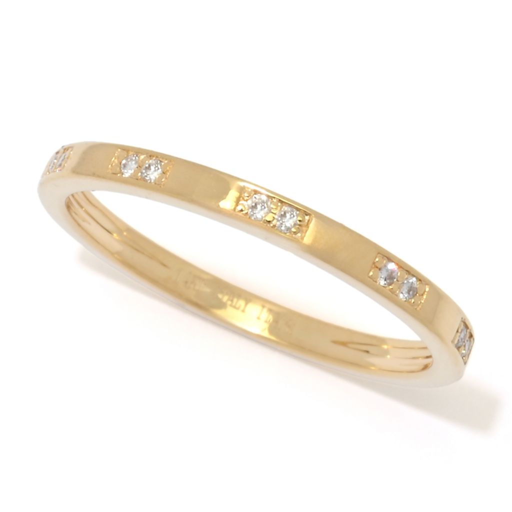 diamore-14k-gold-polished-flush-set-diamond-accented-stack-band-ring