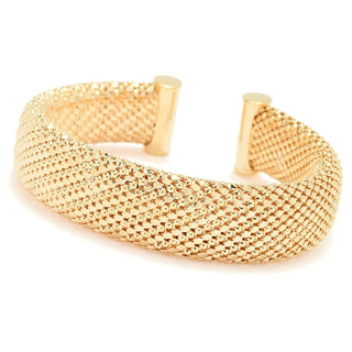 Pulseira de malha banhada a ouro ou platina Toscana Italiana com fecho deslizante