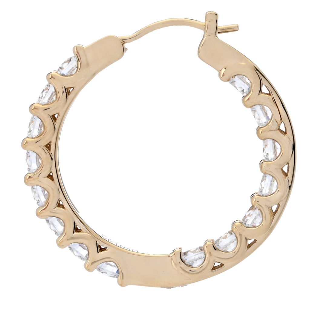 Brincos de argola Brilliante 3.00 DEW com diamante simulado do avesso