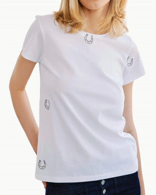 Catherine Gee - Embroidered Horseshoe Cotton T-shirt