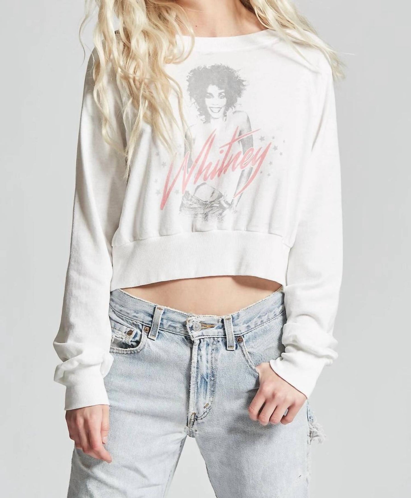 Recycled Karma - Whitney Houston Crop Sweatshirt