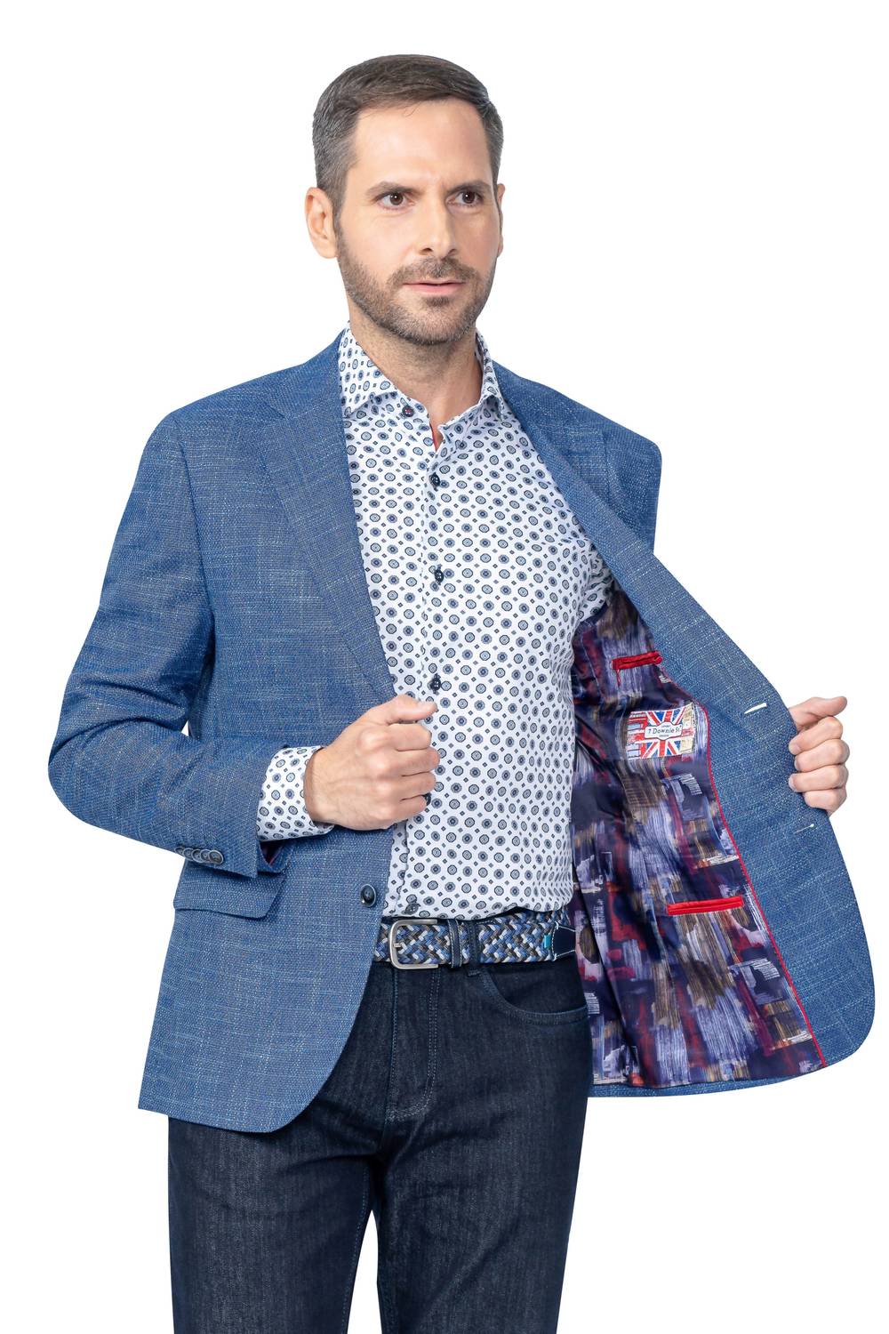 7 Downie St. - Dixon Blue Semi-Solid Blazer