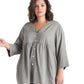 +Size Button-Front Tunic Top
