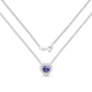 0.55 Carat Genuine Tanzanite and White Topaz .925 Sterling Silver Necklace