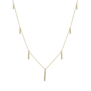 Gems of Distinction 14K Gold 0.40ctw Diamond Graduated Bar Charm Necklace