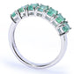 Anel Gem Treasures Octagon de 1,75ct com esmeralda zambiana e 7 pedras