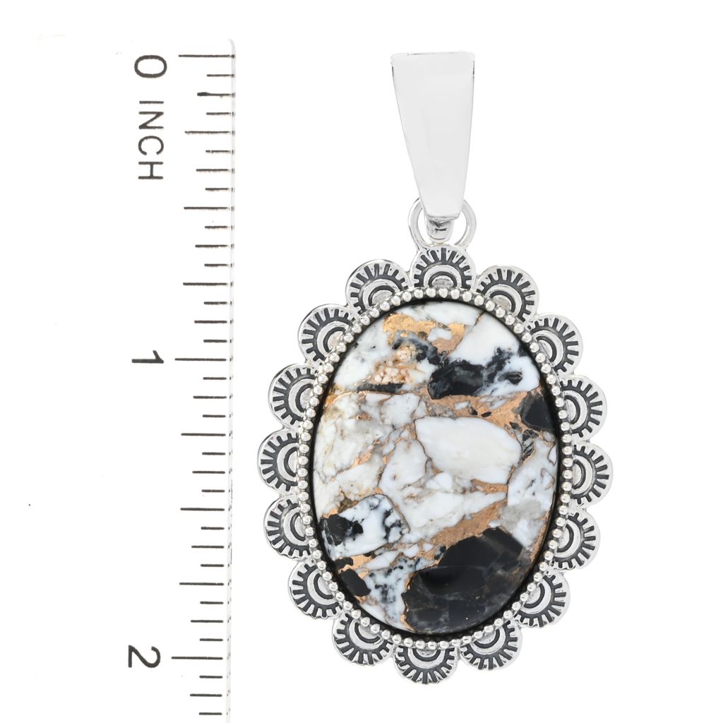 Pingente intensificador de bronze e búfalo branco de prata esterlina da Southwest Elements