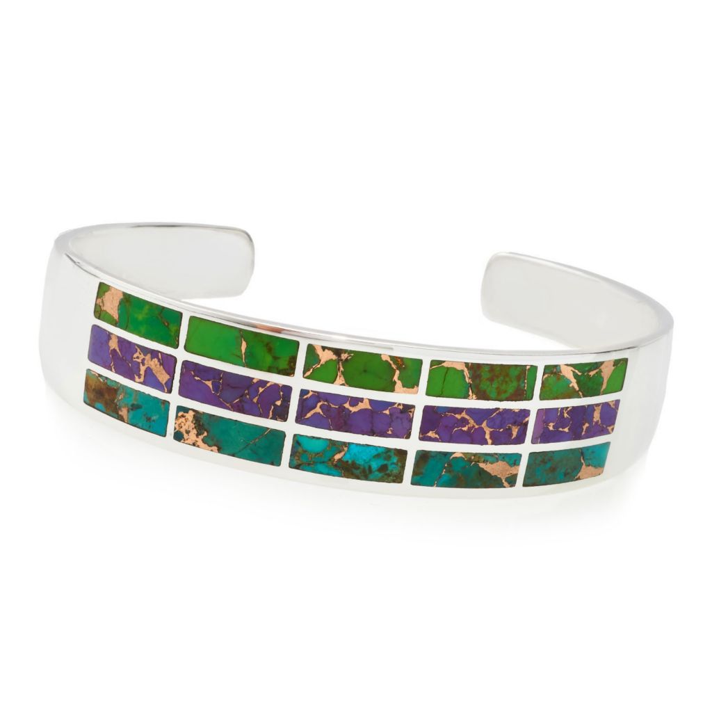 Pulseira de prata esterlina da Southwest Elements Colors of Mohave Turquesa