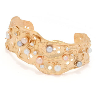 Toscana Italiana 18K Gold Plated "Galassia" Topaz & Cultured Pearl Bracelet