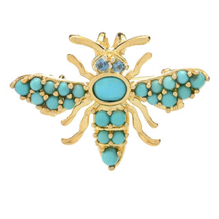 Pingente/broche conversível Campitos Turquesa Choice of Critter banhado a ouro 18K