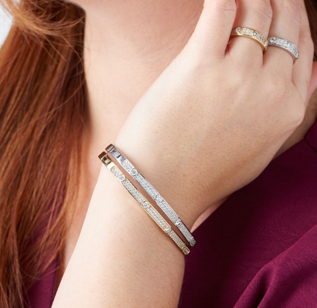 Pulseira de diamante simulado com escolha brilhante de revestimento