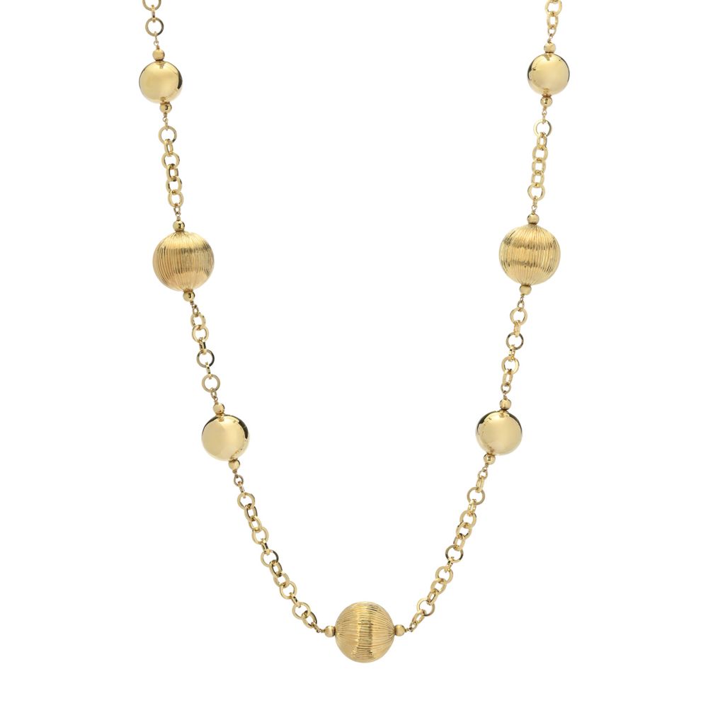 Colar Graziella banhado a ouro 23K com contas eletroformadas de 31"