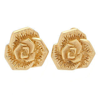 Brincos de pino eletroformados Graziella banhados a ouro 23K com rosas