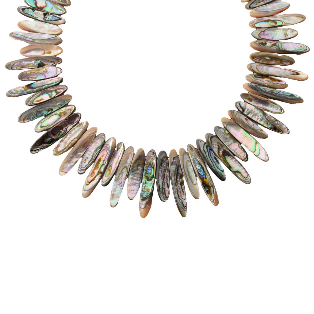 Colar com fecho de alavanca e tira de abalone graduada, feito à mão, da Far East Jewelry