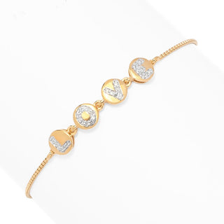 Pulseira de elos de disco com diamantes "Love Letters" de 0,16 quilates da Diamond Treasures
