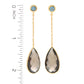 Brincos pendentes com pedras preciosas em formato de pera banhados a ouro 14K da Claire Vessot Designs