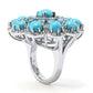 Anel de turquesa e topázio azul suíço "Flor do Deserto" da Bela Adormecida da Gem Treasures