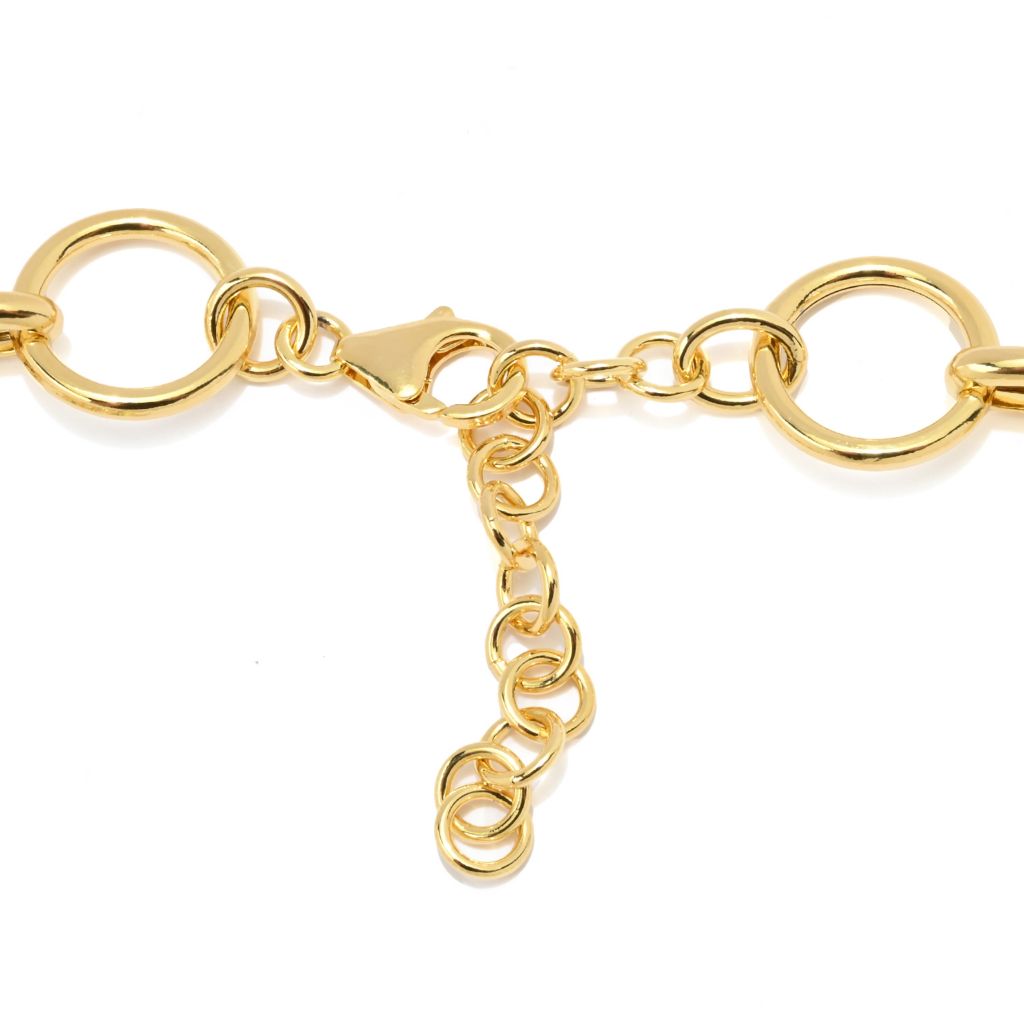 Colar Rolo Link com pingente banhado a ouro 18K Toscana Italiana com suporte para berloque