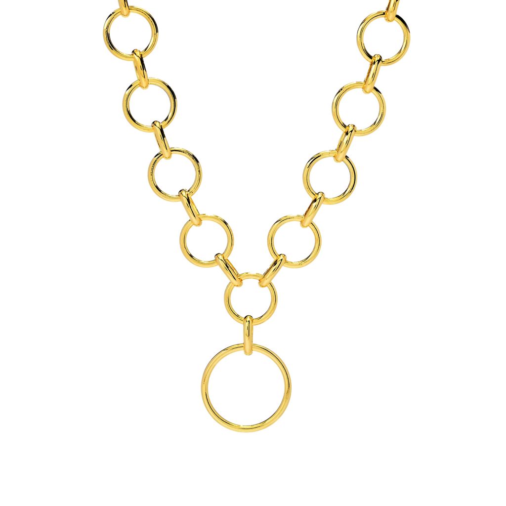 Colar Rolo Link com pingente banhado a ouro 18K Toscana Italiana com suporte para berloque