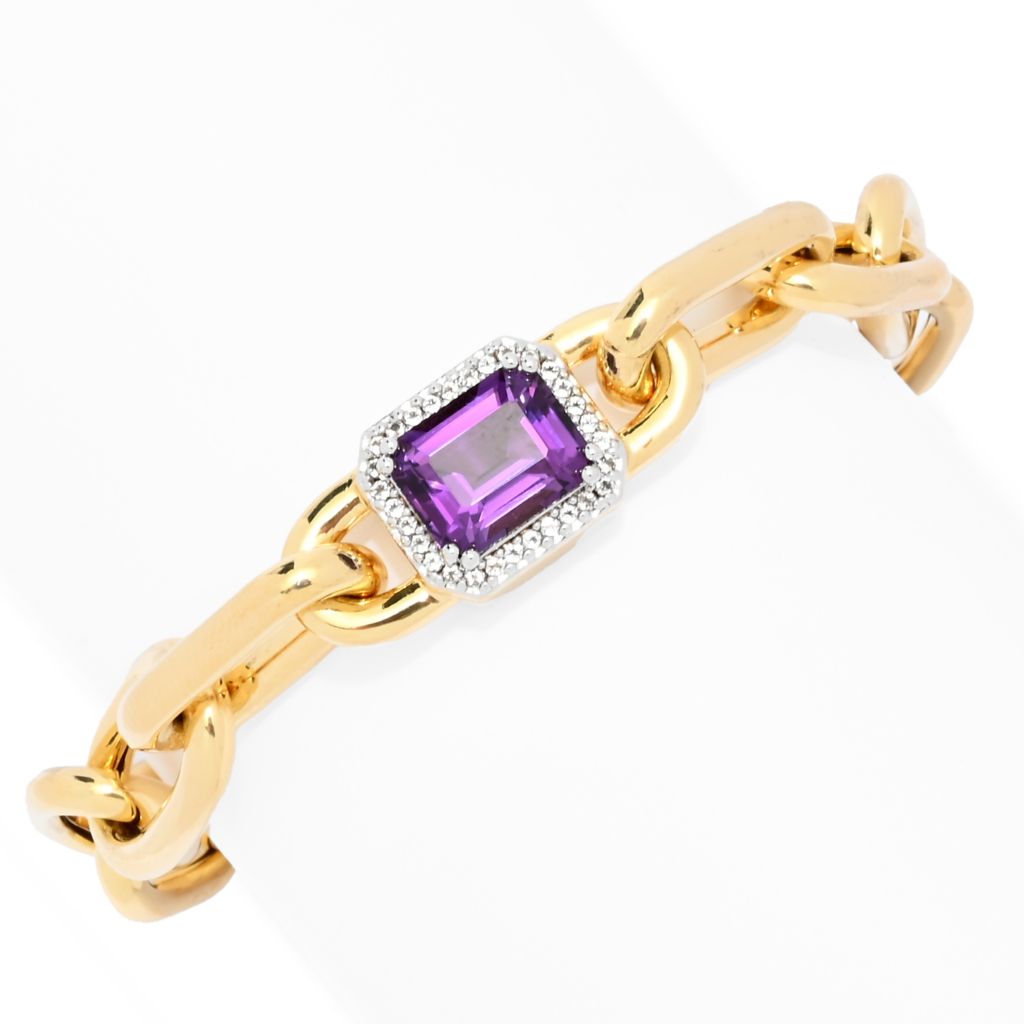 Pulseira Toscana Italiana banhada a ouro 18K com escolha de gemas e topázio branco