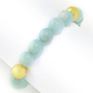 Pulseira elástica Aurelia banhada a ouro 18K com 10 mm de diâmetro e conta de gema redonda