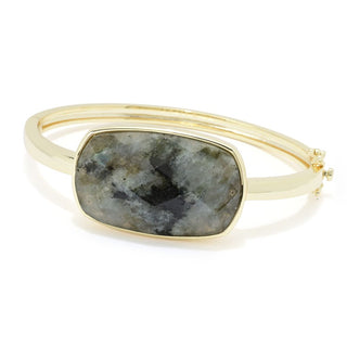 Pulseira de Labradorita Facetada Aurelia Banhada a Ouro 18K 32x22mm