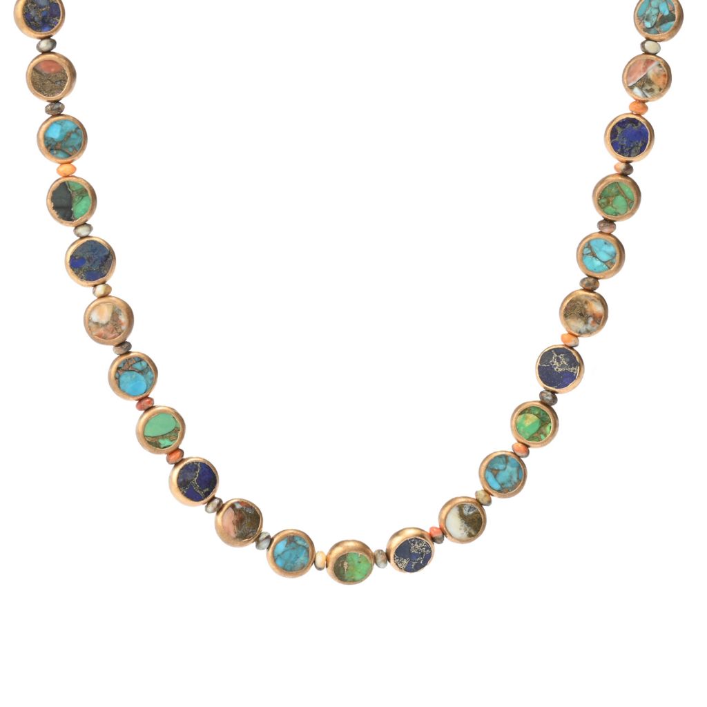 southwest-elements-sterling-silver-choice-of-gemstone-coin-gem-bead-necklace
