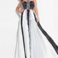 Rachel Allan - Chiffon A-line Prom Gown With Lace Inserts