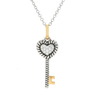 Melodia Diamonds 18K Vermeil 0.20ctw Lab Grown Diamond Key Pendant w/ Chain