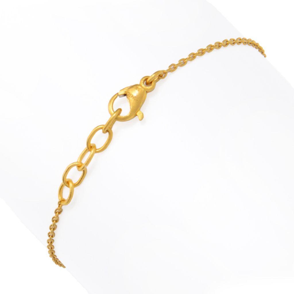 Pulseira Cevherun em ouro 24K acetinado "Granada" com diamantes de 0,11ctw e estação de 7"