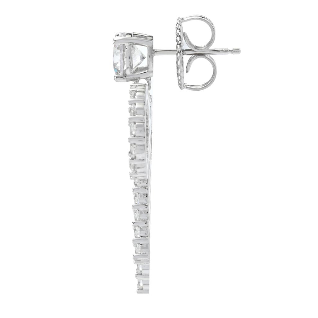 Brincos de gota com diamante simulado banhados a platina Brilliante 4,94 DEW