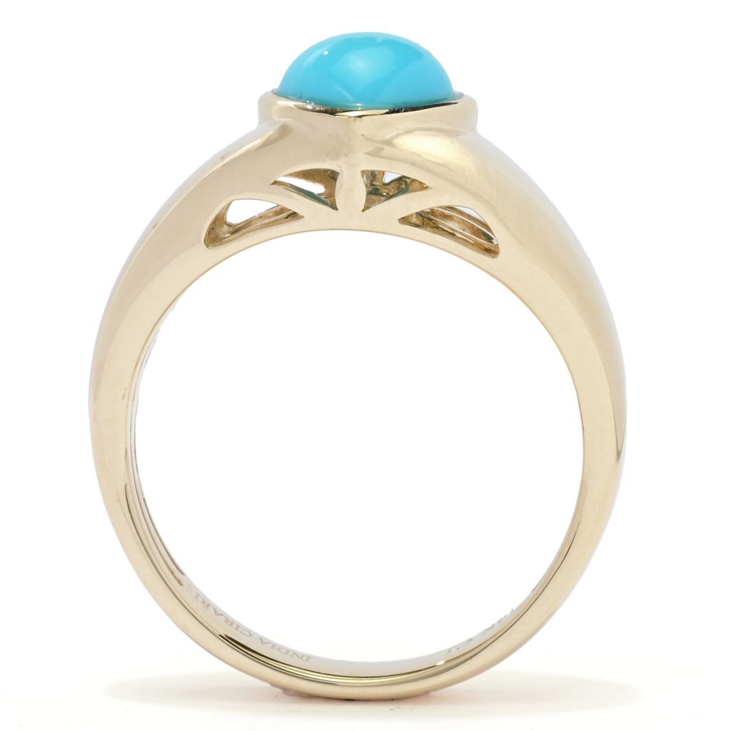 Anel Turquesa em formato de coração CIRARI 14K polido em ouro 7 mm, 4,0 gramas