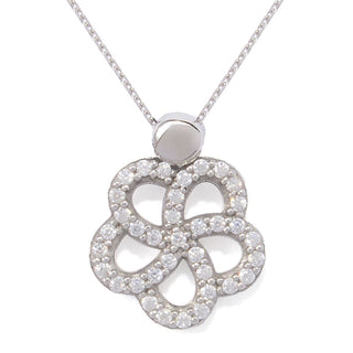 Brilliante Italia 0.50 DEW Simulated Diamond Flower Cluster Pendant