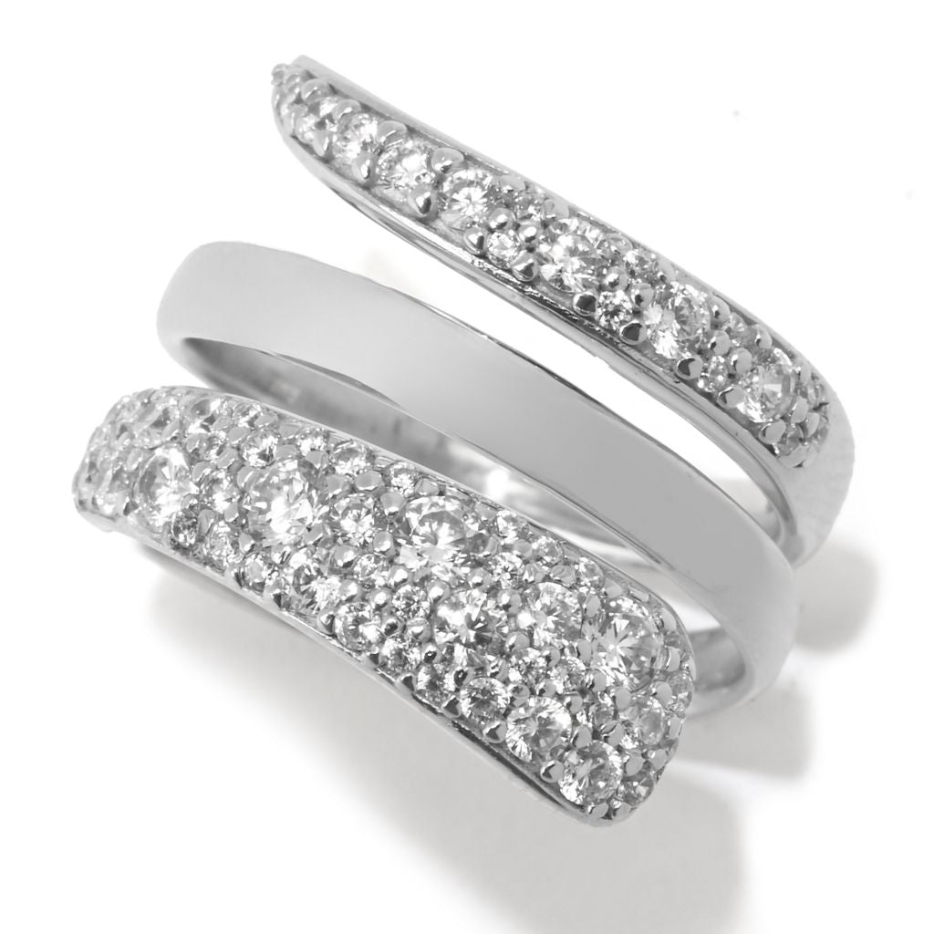 Anel de prata esterlina Brilliante Italia com diamante simulado 0,86 DEW