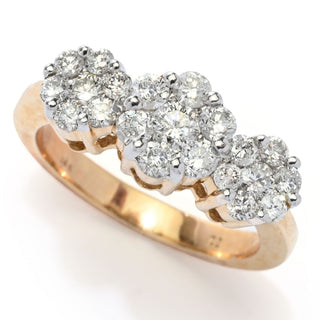 Anel de diamante redondo polido em ouro 14K de 1,00ctw, 4,5 gramas