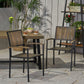 Vermilion Outdoor Dining Chair With Vertical Slat And Wooden Arm