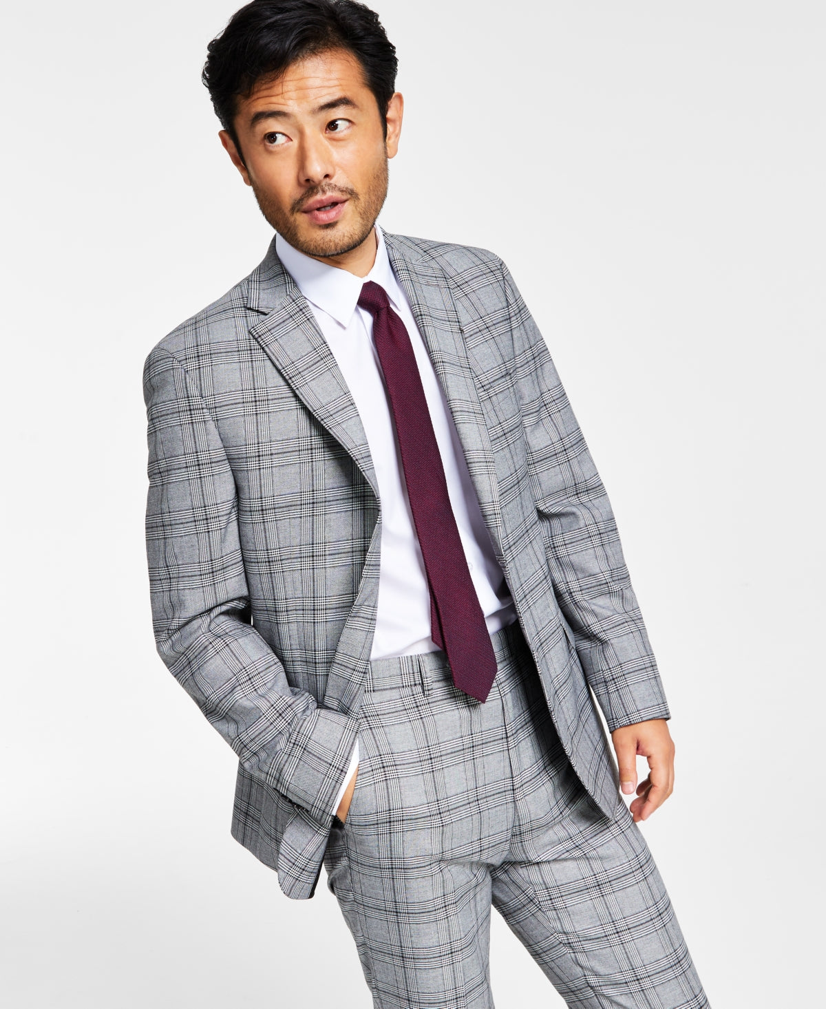 Alfani Men's Slim Fit Plaid Suit Jacket