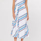 Current Air - Striped Heart Neck Wrap Midi Dress