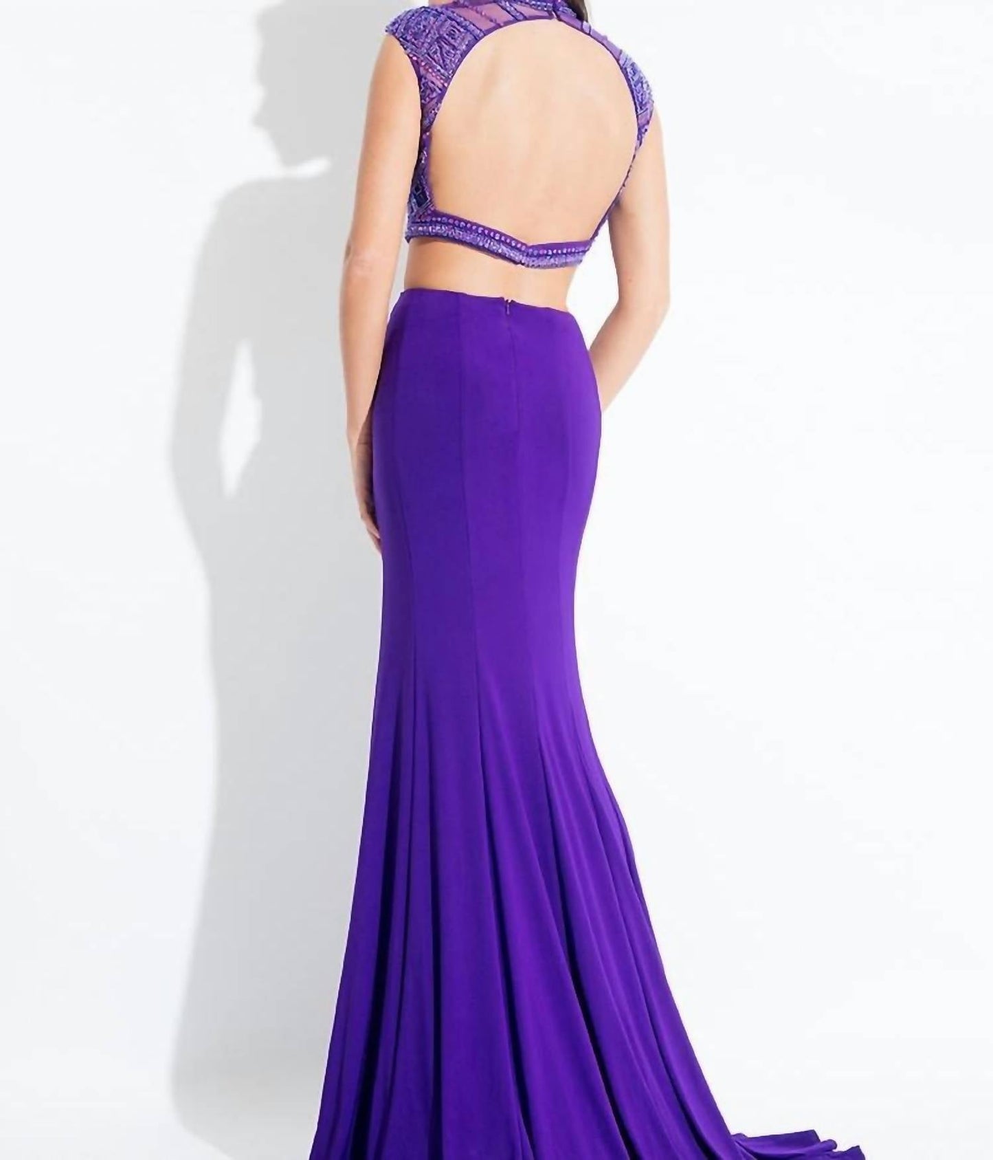 Rachel Allan - Beaded Two-piece Jersey Gown