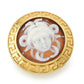 Cameo Italiano "Acrópole" 20 mm Medusa Shell Cameo Greek Key Halo Ring