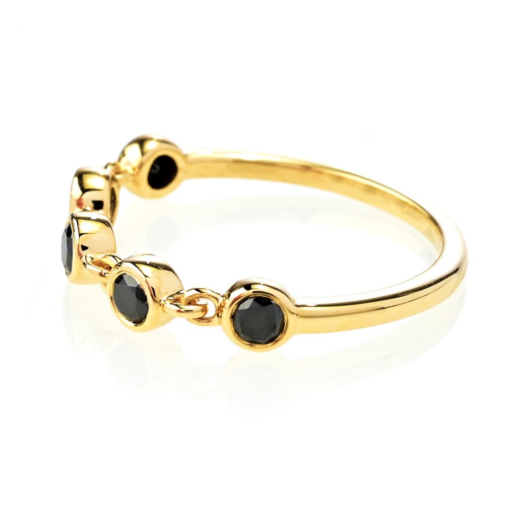 Anel Gems of Distinction em ouro 14K com diamante Black Noir de 0,38ct