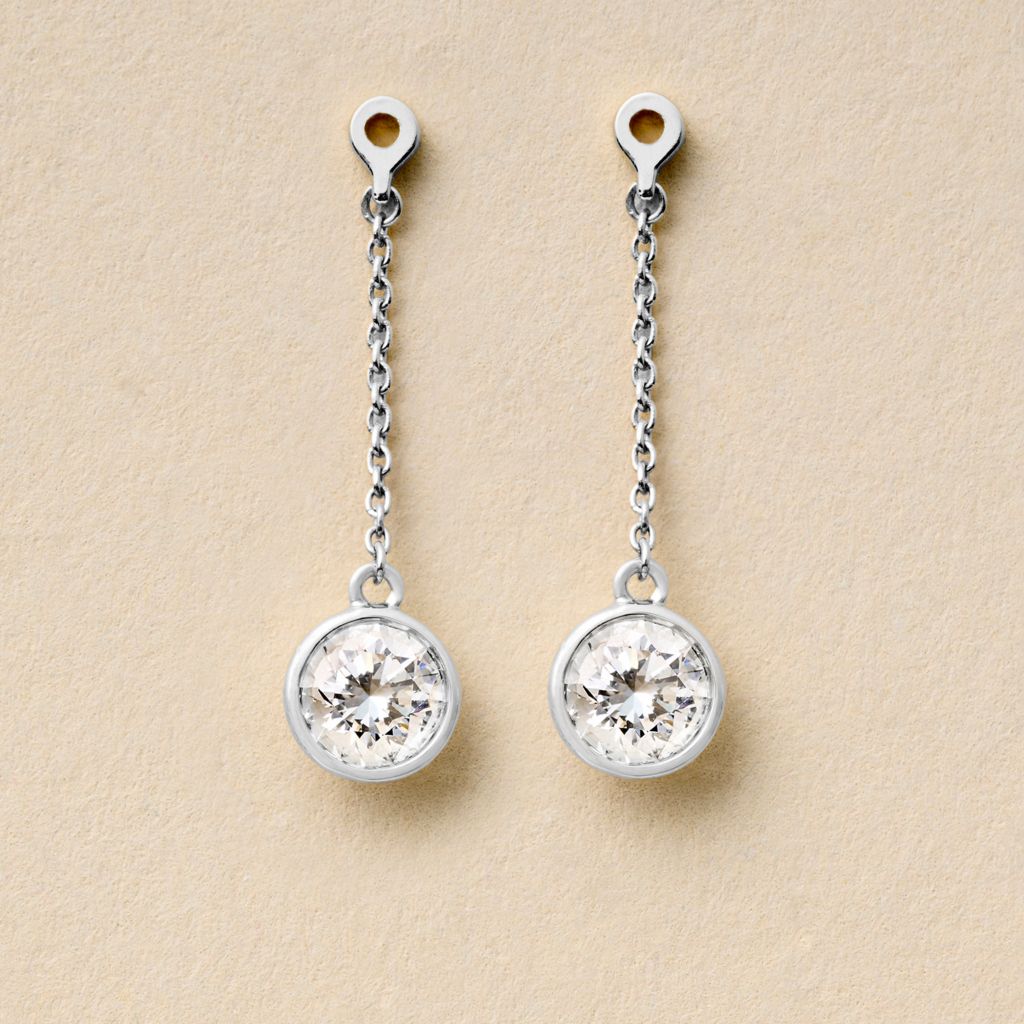 Escolha da Peace Jewelers de brincos de diamantes cultivados em laboratório de ouro 14K de 1,00 ctw