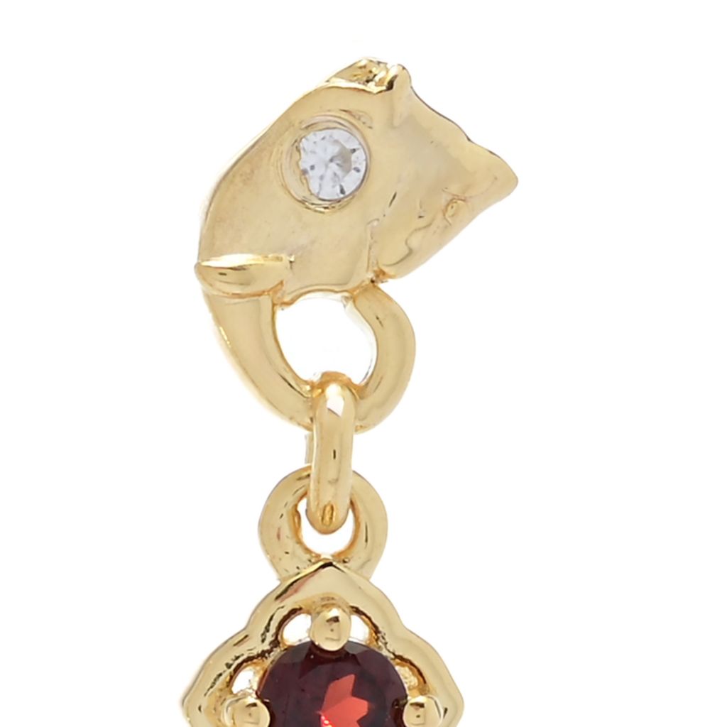 Brincos de elefante de 3,00 quilates com granada vermelha e zircônia do Passaporte para a Índia