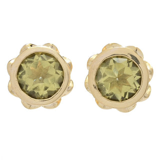Passaporte para a Índia Brincos de pino banhados a ouro 18K de 2,38 quilates em forma de flor de lótus Ouro Verde