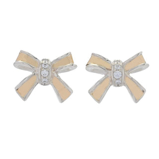 Brincos Artisan Silver by Samuel B. em ouro 18K com detalhes em topázio branco e laço