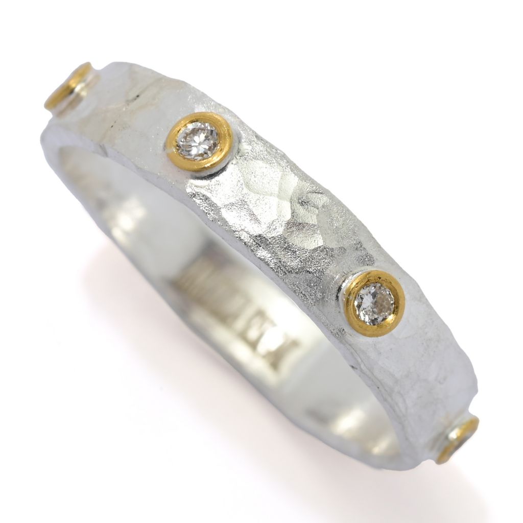 Anel cravejado de diamantes de 0,12 quilates em ouro 24K Anatolia by Cevherun