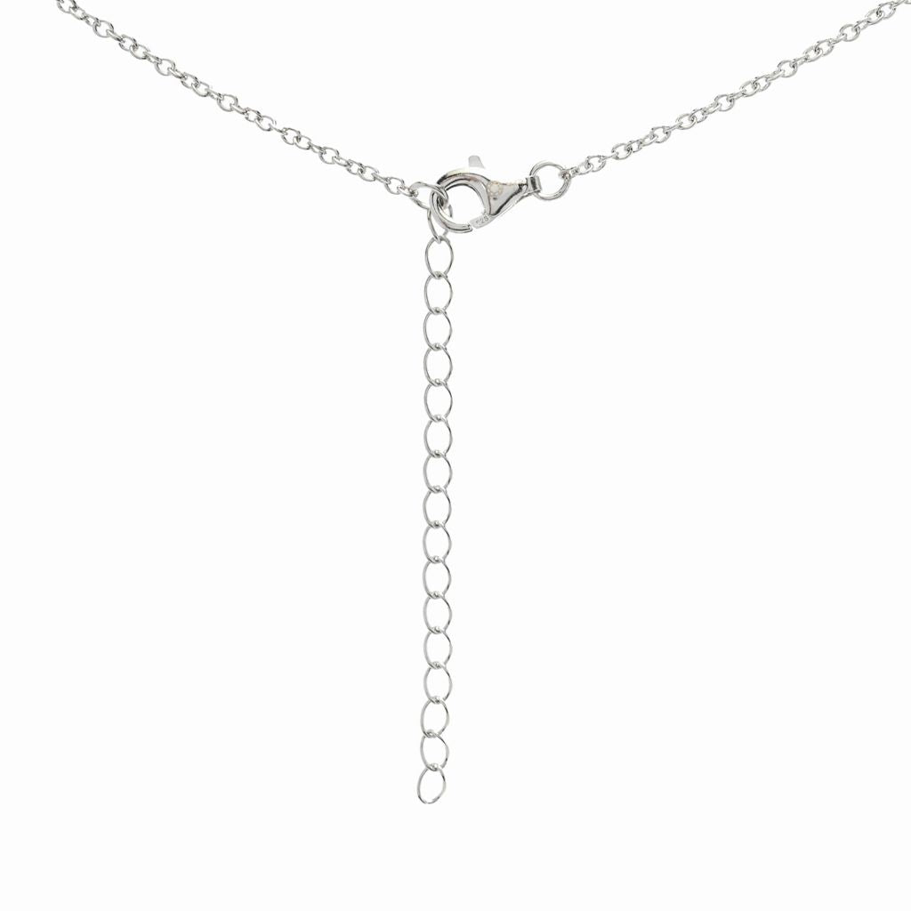 Pingente de rubi e diamante simulado banhado a platina Brilliante 12,00 DEW