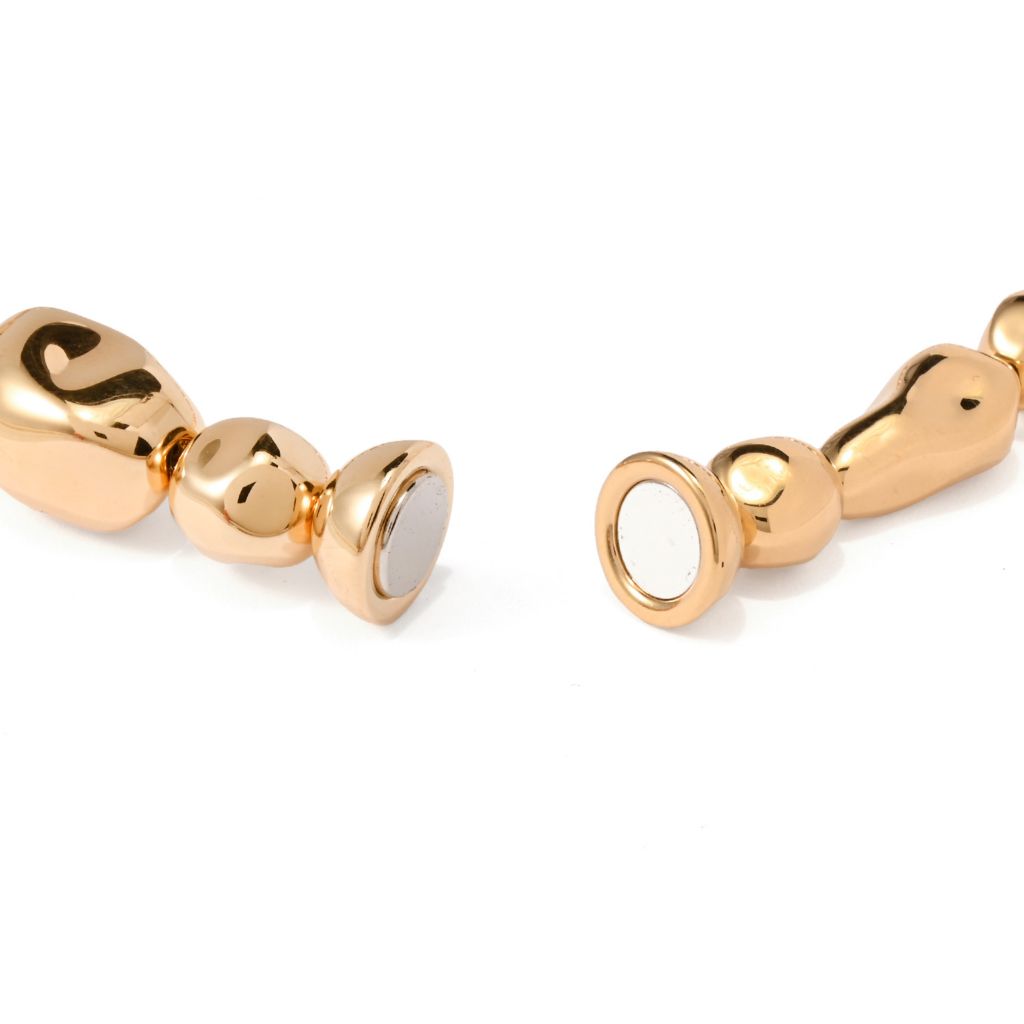 Colar de 18" com contas mistas eletroformadas em ouro 18K da coleção VOGA