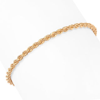Viale18K Italian Gold 7.5" Rope Chain Bracelet, 3.0 grams